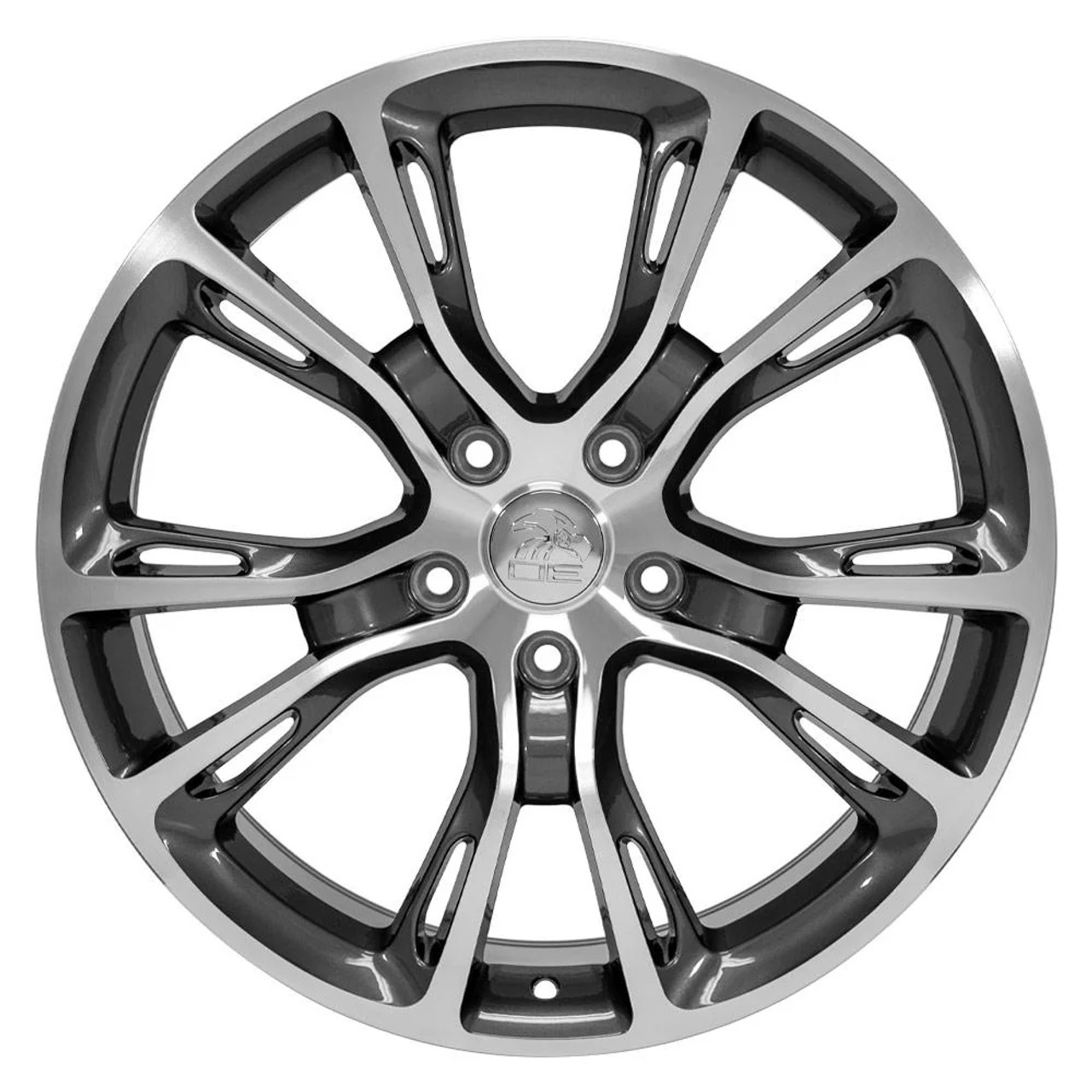 Gunmetal and Machine 20" Ten Double Spoke Wheels for Jeep Wrangler, Grand Cherokee, Dodge Durango