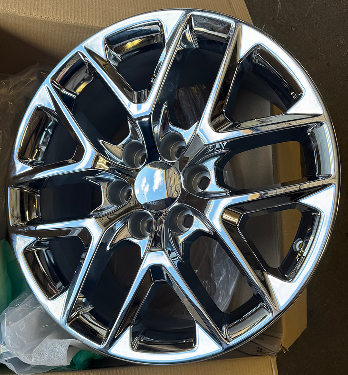 Chrome 20" New Style Snowflake Wheels for Chevy Silverado, Tahoe, Suburban - New Set of 4