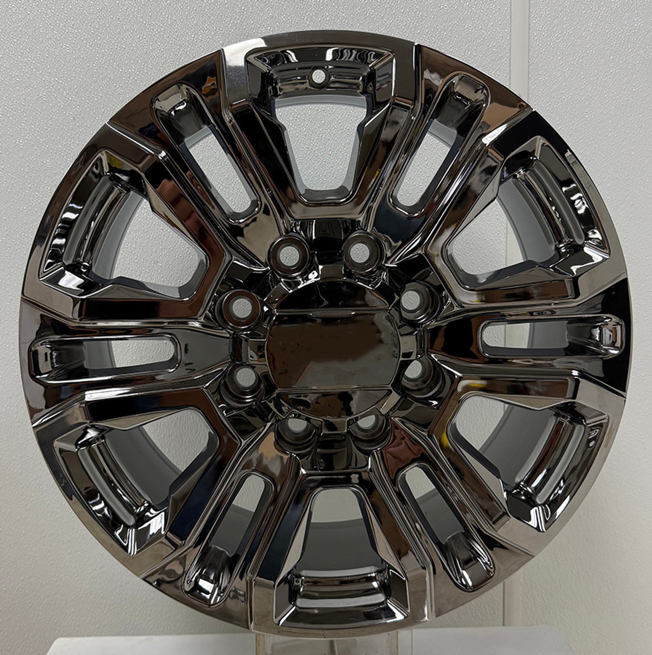 Black Tinted Chrome 20" 8 Lug 8-180 Split Spoke Wheels for 2011 and newer Chevy 2500 3500 - New Set of 4