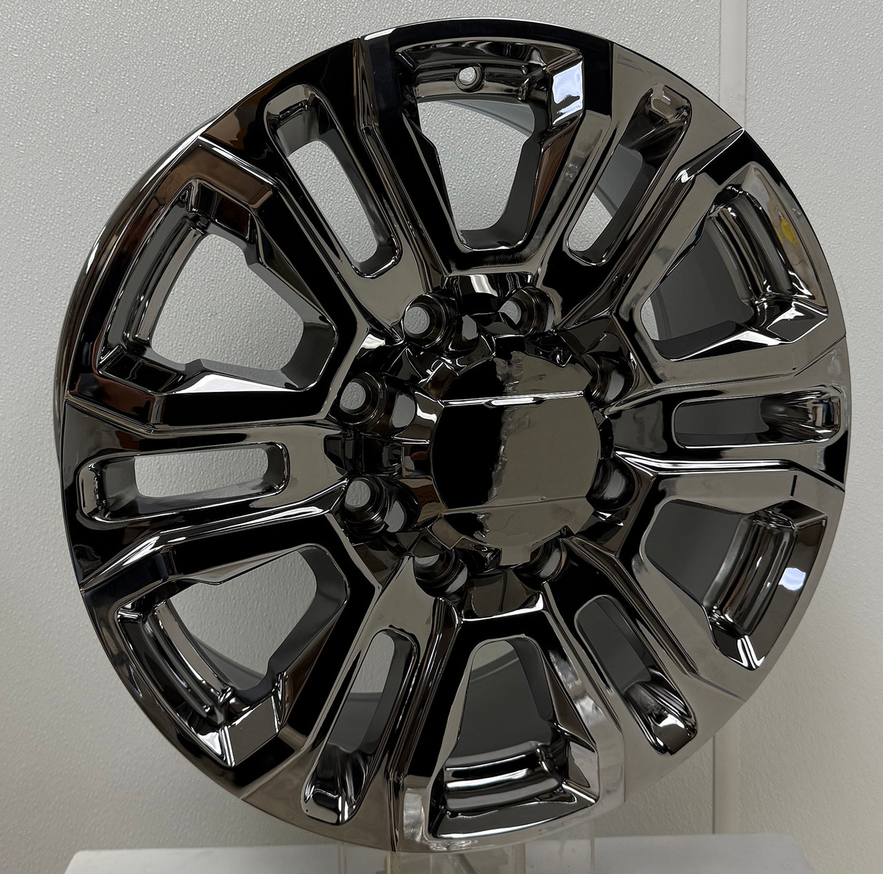 Black Tinted Chrome 20" 8 Lug 8-180 Split Spoke Wheels for 2011 and newer Chevy 2500 3500 - New Set of 4