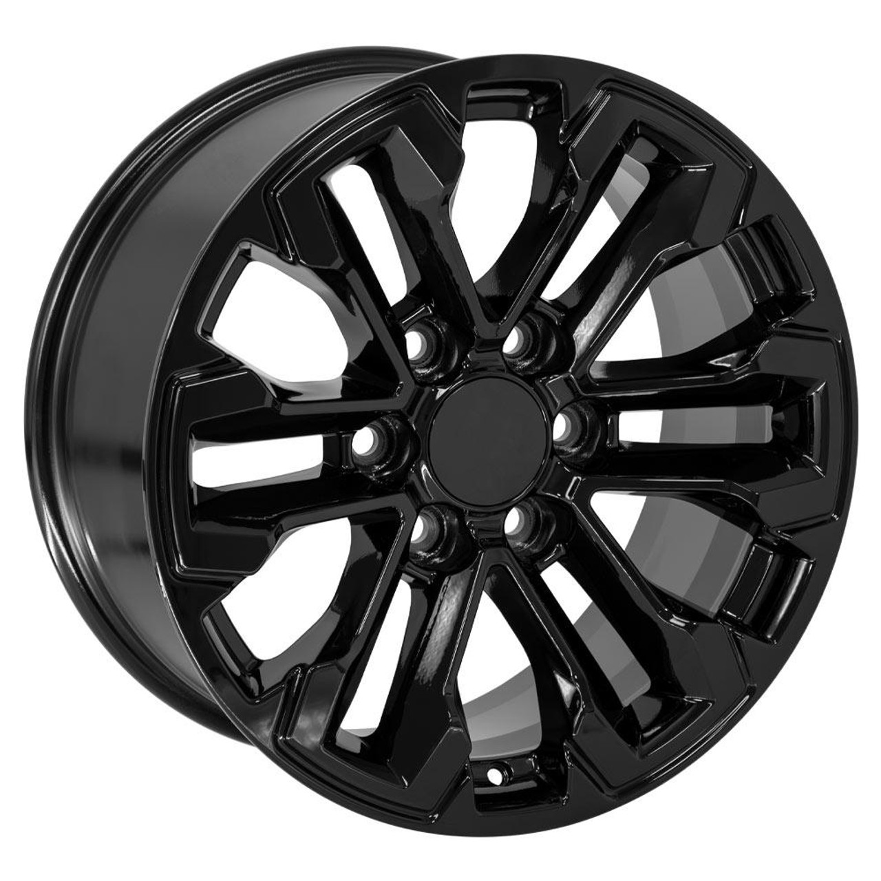Gloss Black 20" Split Spoke SKY Option Style Wheels for GMC Sierra, Yukon, Denali - New Set of 4