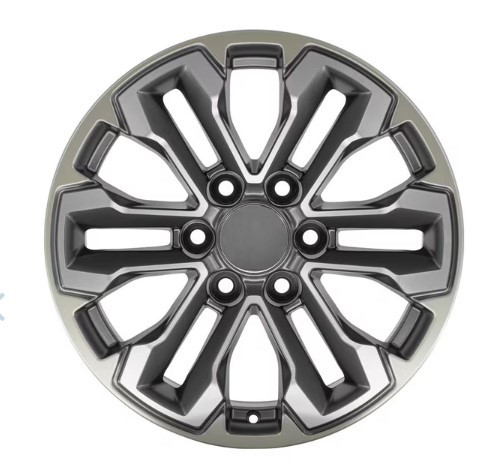 Satin Gunmetal and Machine Two Tone 20" Split Spoke Wheels for GMC Sierra, Yukon, Denali - New Set of 4