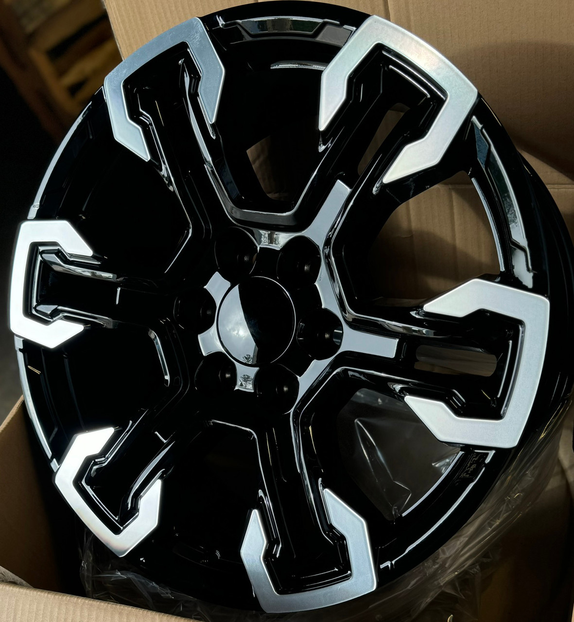 Black and Machine 20" ZR2 Split Spoke Wheels for GMC Sierra, Yukon, Denali - New Set of 4