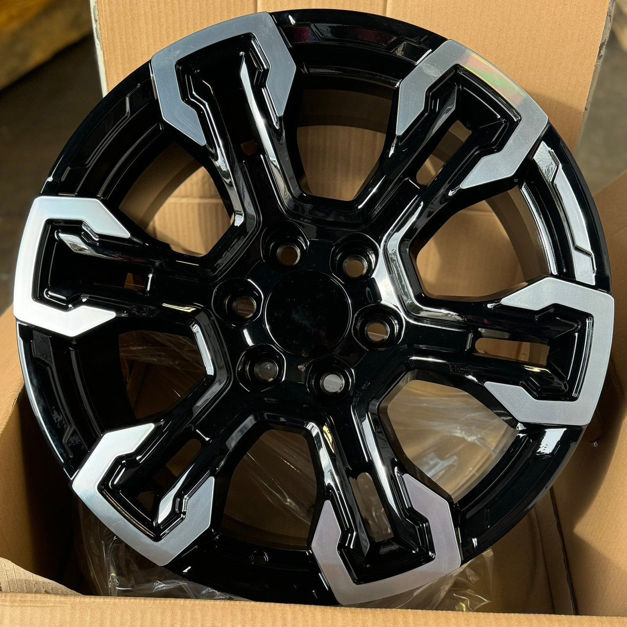 Black and Machine 20" ZR2 Split Spoke Wheels for Chevy Silverado, Tahoe, Suburban - New Set of 4