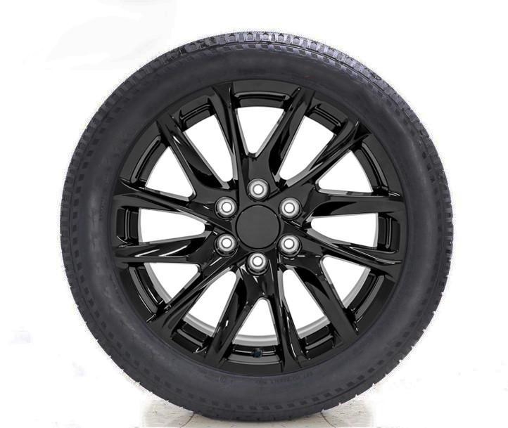 Gloss Black 22" SSX Style Angled 12 Spoke Wheels with All Season Tires for GMC Sierra, Yukon, Cadillac Escalade - New Set of 4