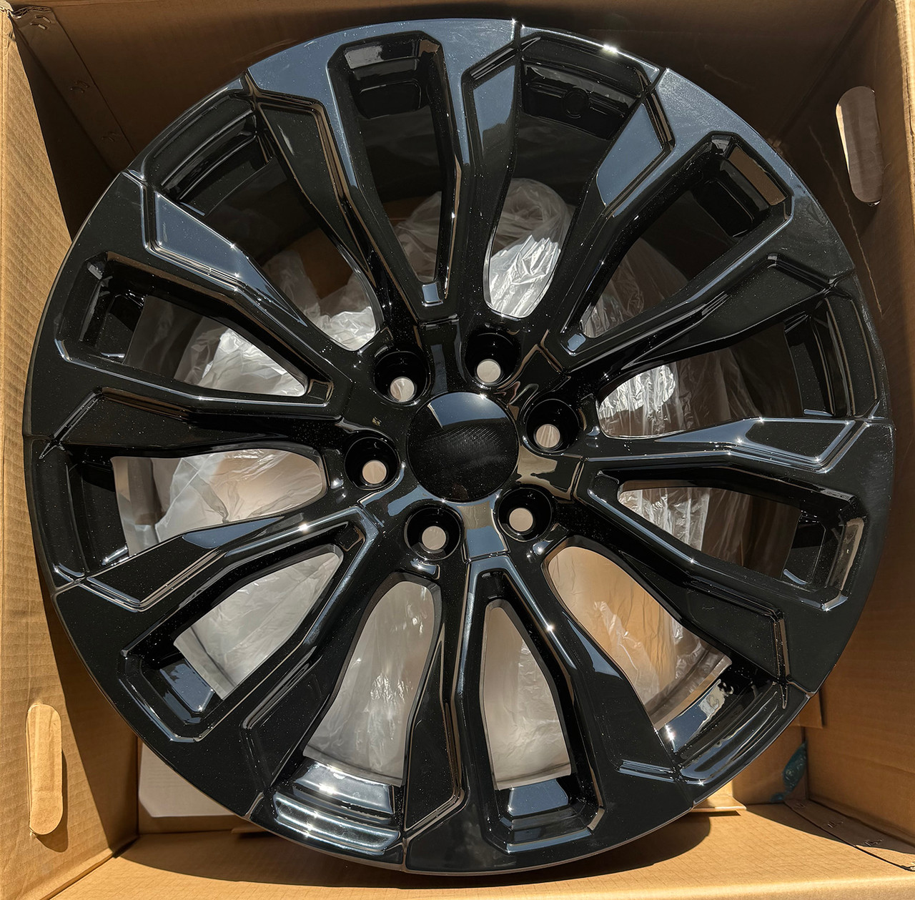 Gloss Black 22" High Country CV30 Wheels with All Season Tires for Chevy Silverado, Tahoe, Suburban - New Set of 4