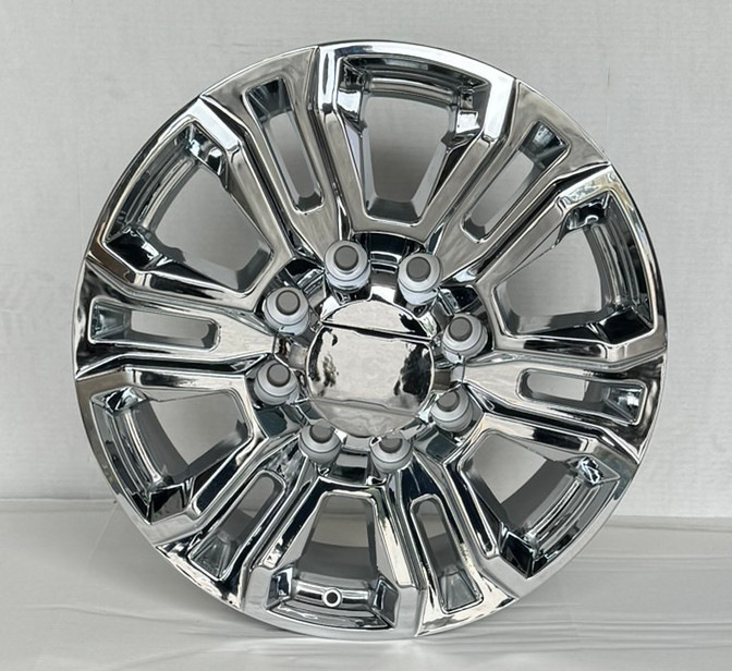 Chrome 20" 8 Lug 8-180 Split Spoke Wheels With BFG KO3 Tires for 2011 and newer Chevy Silverado HD 2500 and GMC Sierra HD 2500