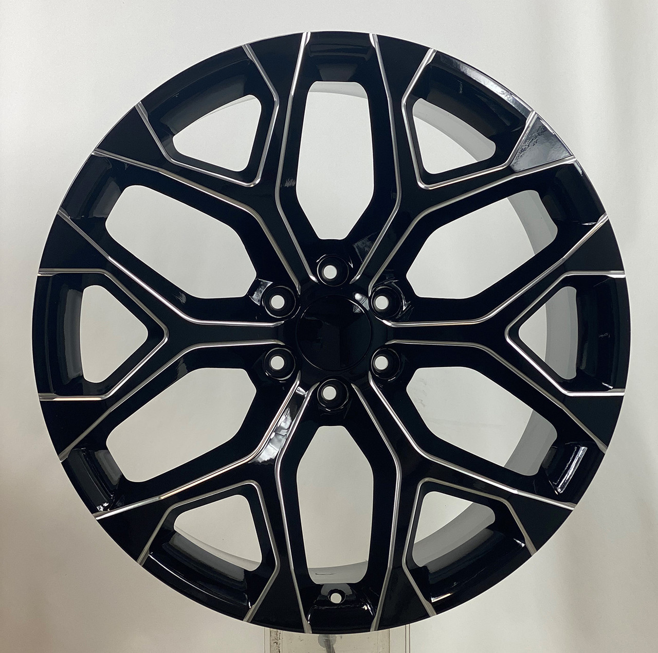 Gloss Black Milled Edge 26" Snowflake Wheels for GMC, Chevy, Cadillac Trucks and SUVs