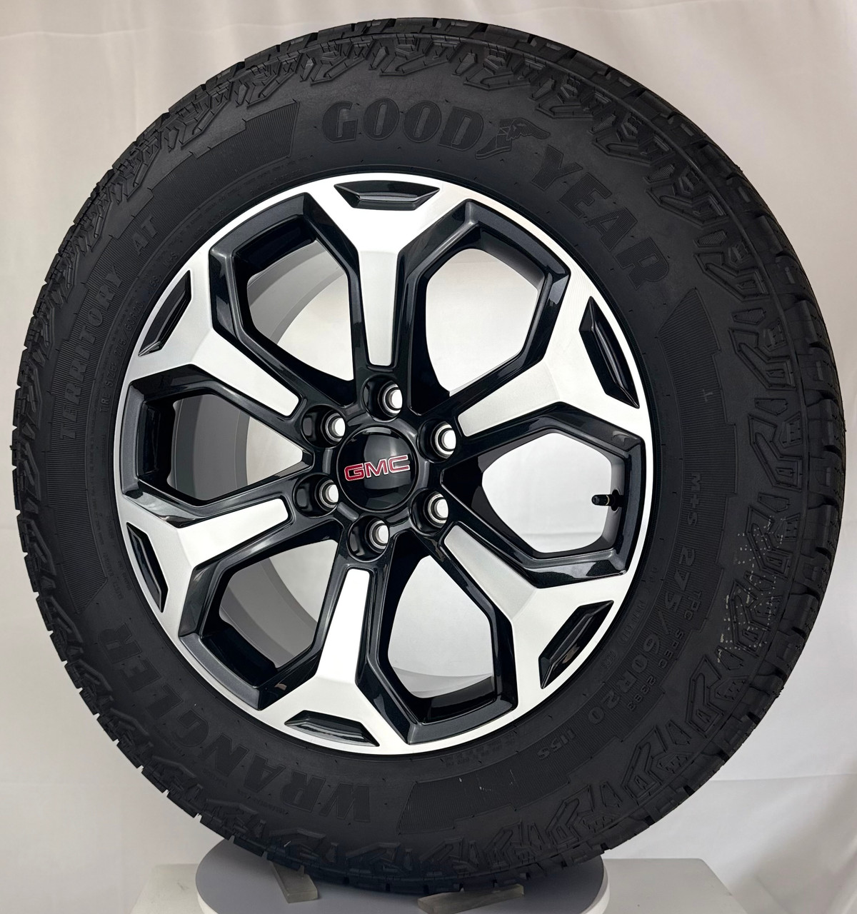 Takeoff 20" GMC Sierra And Yukon Black And Machine Wheels Goodyear A/T 275/60R20 Tires
