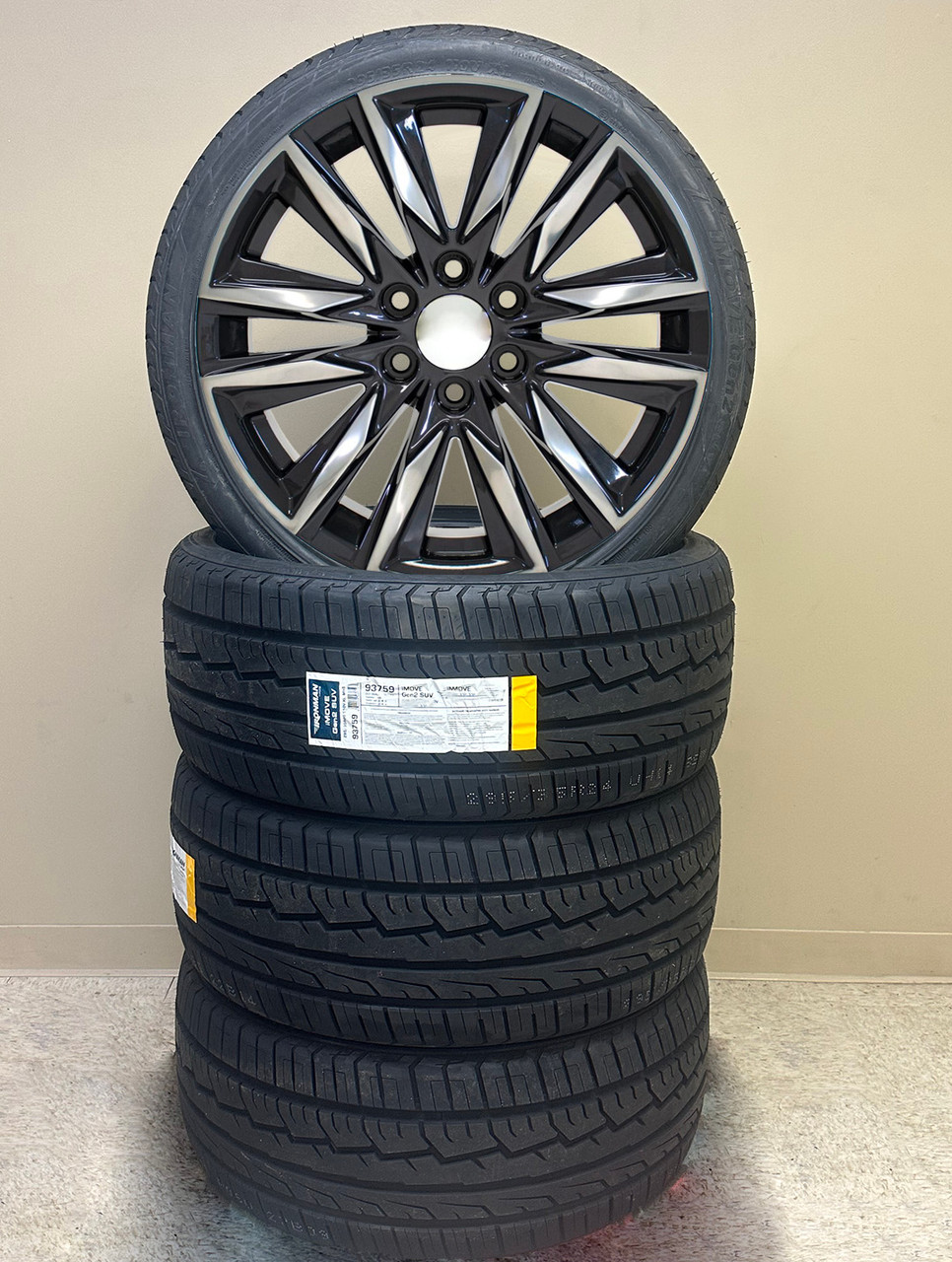 Gunmetal and Machine 24" Platinum Wheels with 295/35R24 Tires for Chevy and GMC Trucks and SUVs