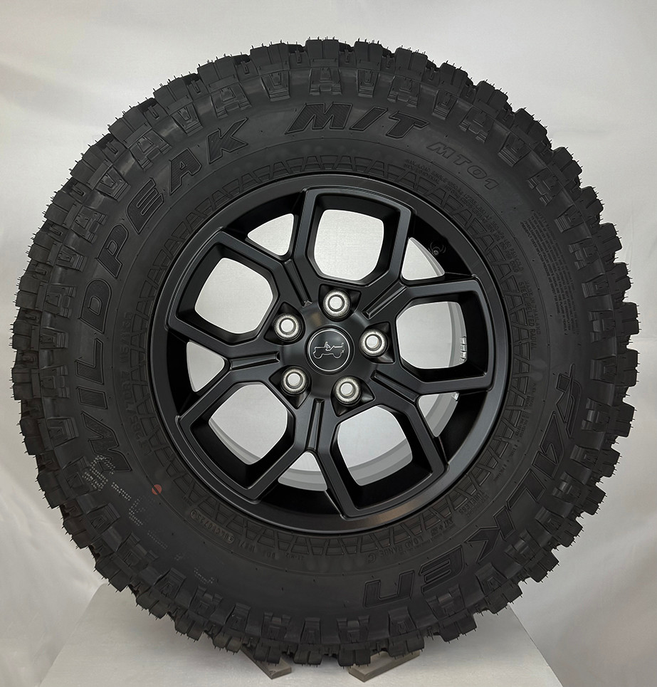 Set Of 5 New Takeoff Jeep Wrangler 17" Black Wheels With Falken M/T Tires