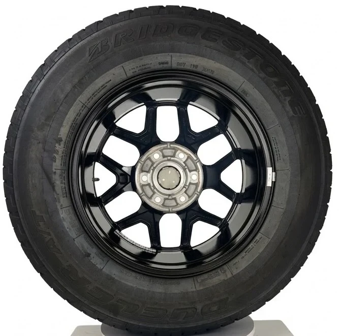 Set Of Five New Takeoff Ford Bronco OEM 18" Black And Machine Wheels With Bridgestone Tires