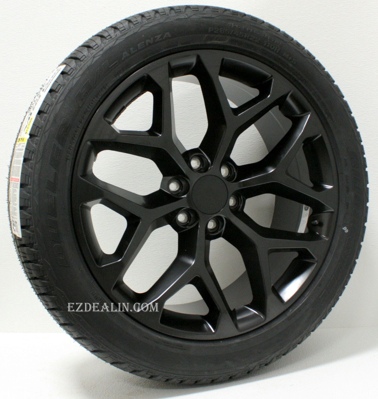 Chevy style Satin Black Snowflake 22