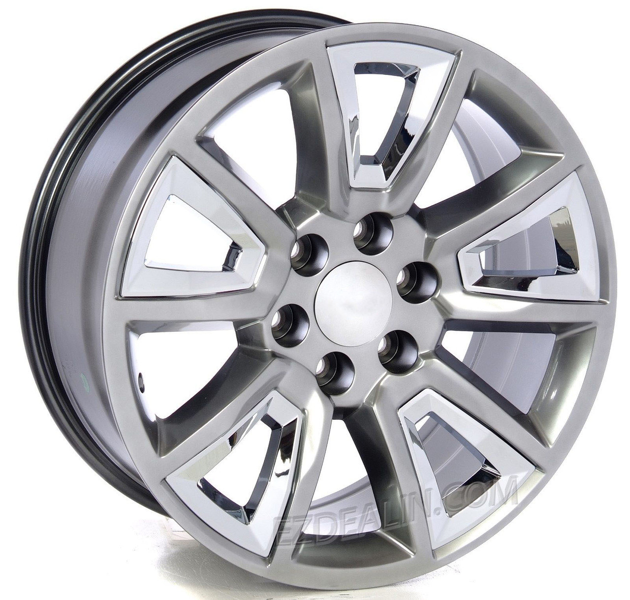 Chevy Hyper Silver With New V Style Chrome Insert 20 Inch Wheels