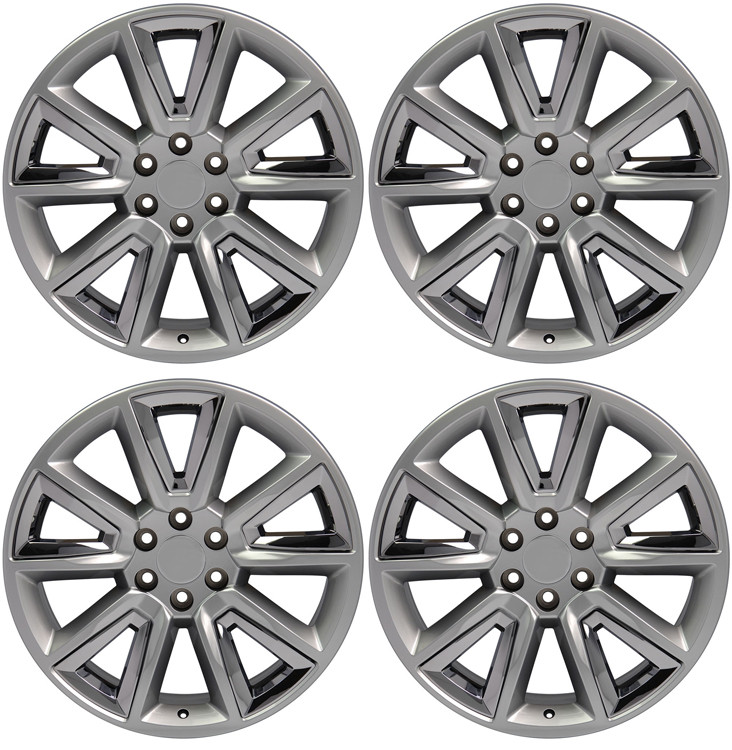Chevy Hyper Silver With New V Style Chrome Insert 20 Inch Wheels