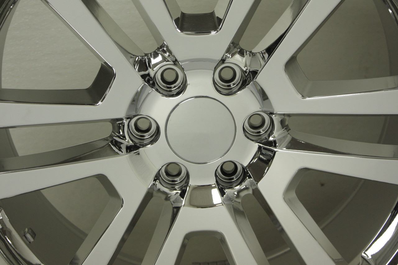 Chrome 22" Split Spoke Wheels with Bridgestone Tires for GMC Sierra, Yukon, Denali - New Set of 4