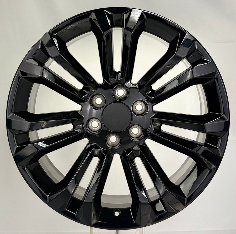 Gloss Black 22" Seven Split Spoke Wheels for GMC Sierra, Yukon, Denali