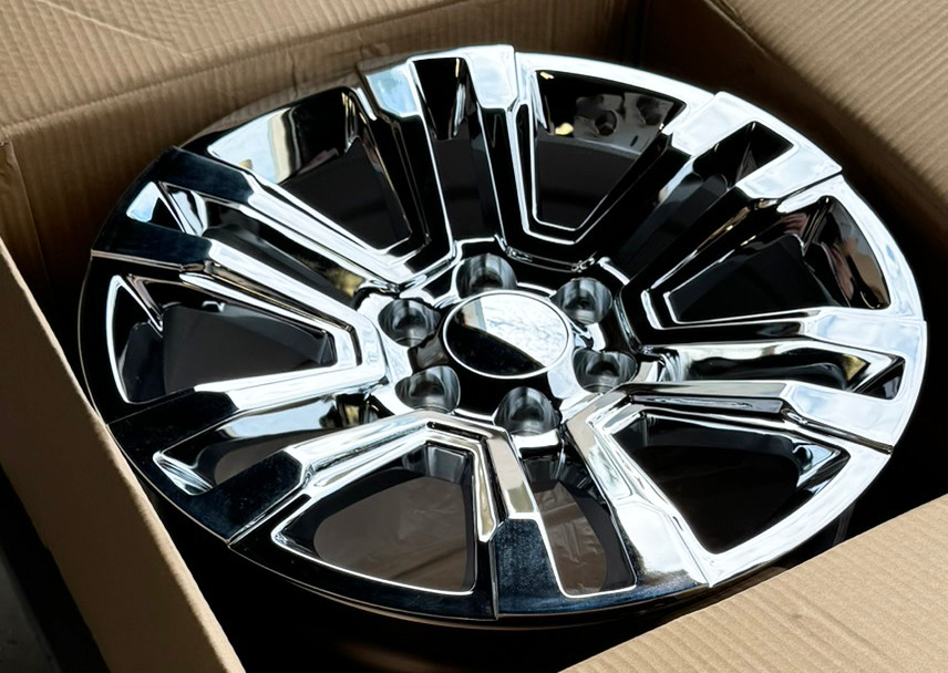 Chrome 20" Denali Style Split Spoke Wheels for GMC Sierra, Yukon, Denali - New Set of 4