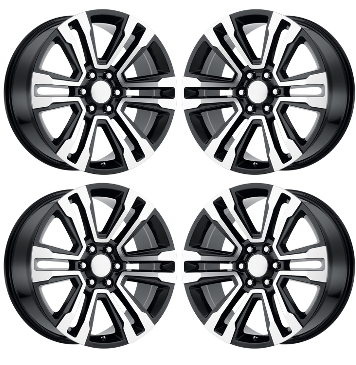 GMC Gloss Black and Machine 20 Inch Denali Style Split Spoke