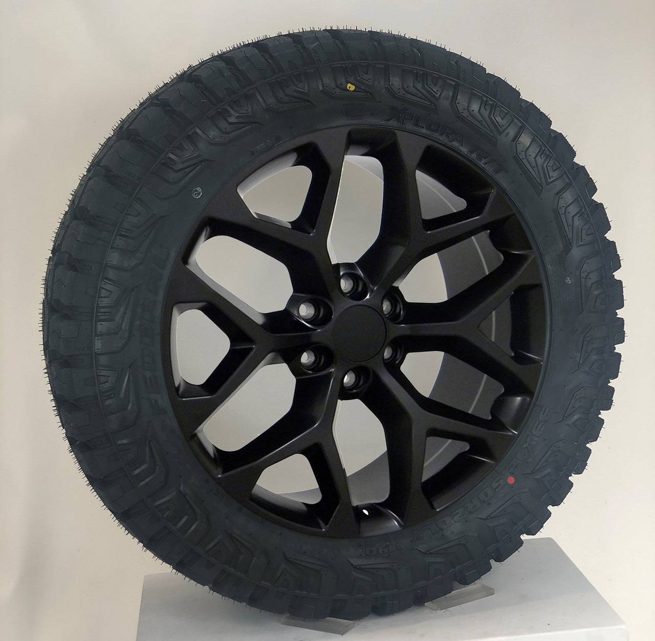 Chevy Style Snowflake Satin Black 20