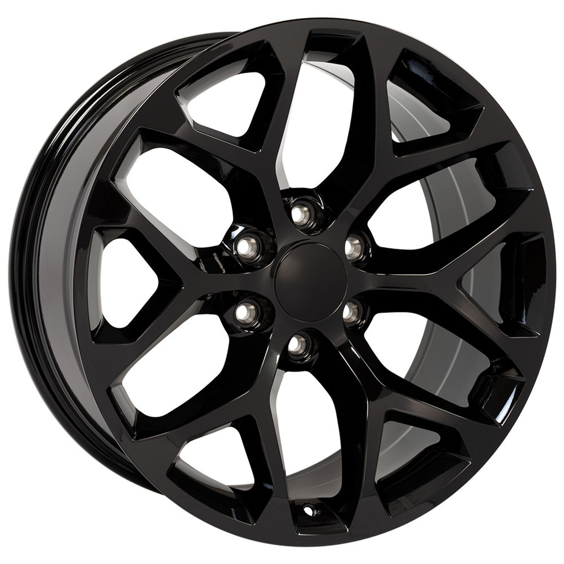 Chevy Style Gloss Black Snowflake 22 inch Wheels