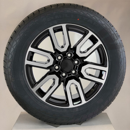 Chevy Gloss Black and Machine 20 Inch AT4 Style Split Spoke Wheels