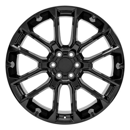 Gloss Black 24" Notched Honeycomb Wheels for GMC and Chevy 1500 Trucks and SUVs