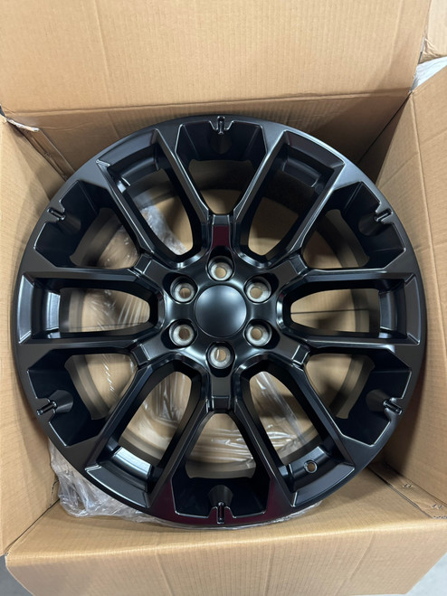Satin Black 22" Notched Honeycomb Wheels for GMC Sierra, Yukon, Denali - New Set of 4