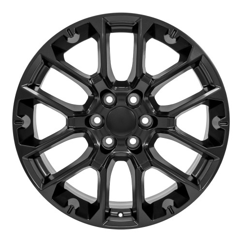 Satin Black 22" Notched Honeycomb Wheels for GMC Sierra, Yukon, Denali - New Set of 4