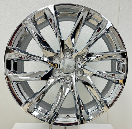 Chrome 22" Twelve Angled Spoke SSX Wheels for Cadillac Escalade, GMC Sierra, Yukon, Denali