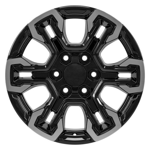 Gloss Black and Machine 18 Inch Split Spoke Wheels for GMC and