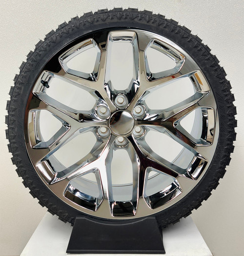 Chrome 24" Snowflake Wheels with 285/40R24 Tires local sale