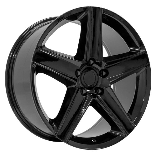 Gloss Black 20" Five Spoke Wheels for Jeep Wrangler, Gladiator, Grand Cherokee, Dodge Durango