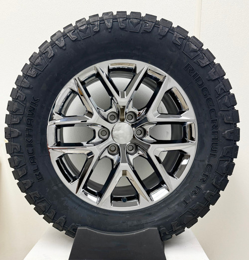 Chrome 20" New Style Snowflake Wheels with Blackhawk R/T Tires for Chevy Silverado, Tahoe, Suburban - New Set of 4 Chrome 20" New Style Snowflake Wheels with Blackhawk R/T Tires for Chevy Silverado, Tahoe, Suburban - New Set of 4