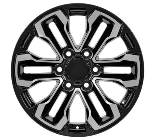 Black and Machine 20" Split Spoke SKY Option Style Wheels for Chevy Silverado, Tahoe, Suburban - New Set of 4