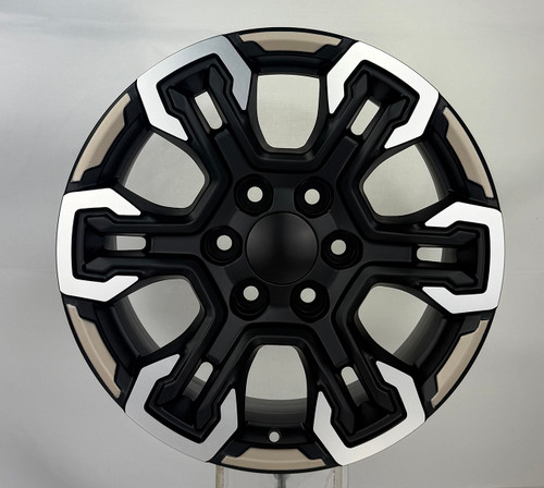 Satin Black and Machine Two Tone 20" ZR2 Split Spoke Wheels for GMC Sierra, Yukon, Denali - New Set of 4