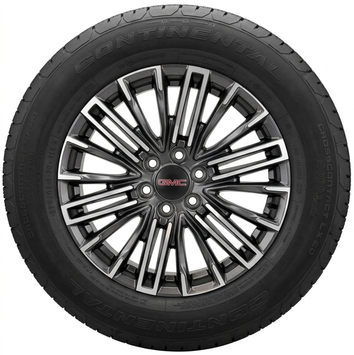 Takeoff 20" GMC Sierra And Yukon Gunmetal And Machine Wheels Continental 275/60R20 Tires