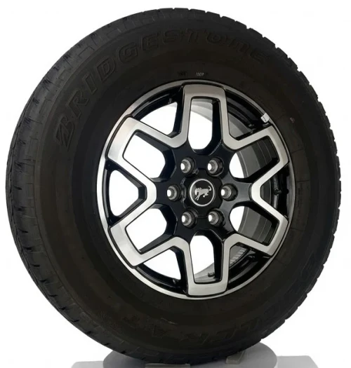 Set Of Five New Takeoff Ford Bronco OEM 18" Black And Machine Wheels With Bridgestone Tires