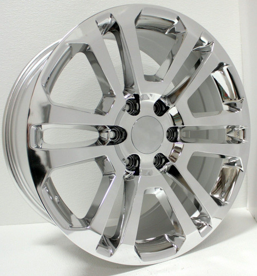 Chrome 20" Split Spoke Wheels for Chevy Silverado, Tahoe, Suburban - New Set of 4