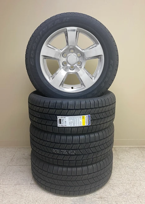 Polished 20" New Style LTZ Wheels with Goodyear Tires for Chevy Silverado, Tahoe, Suburban - New Set of 4