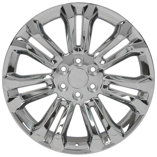 Chrome 22" Seven Split Spoke Wheels for GMC Sierra, Yukon, Denali - New Set of 4