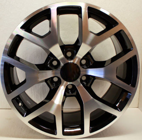 Black and Machine 22" Honeycomb Wheels for Chevy Silverado, Tahoe, Suburban - New Set of 4