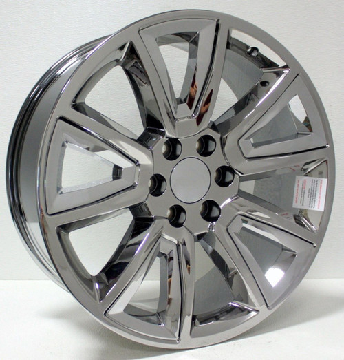 Chrome 20" New V Style Chrome Inserts Wheels for GMC Sierra, Yukon, Denali - New Set of 4