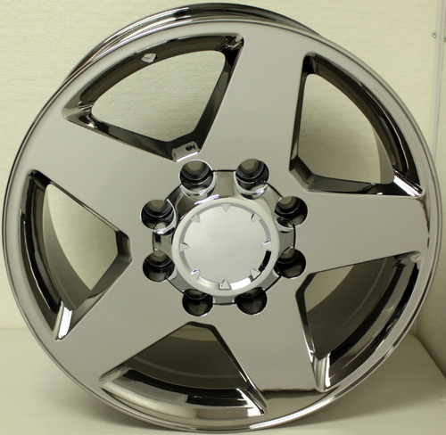 Chrome 20" 8 Lug 8-180 5 Spoke Wheels for 2011 and newer GMC 2500 3500 - New Set of 4