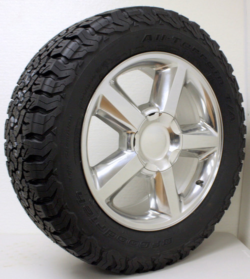 Polished 20" Old Style LTZ Wheels with BFG KO2 A/T Tires for GMC Sierra, Yukon, Denali - New Set of 4