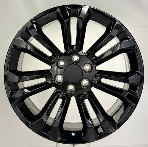 Gloss Black 22" Seven Split Spoke Wheels for GMC Sierra, Yukon, Denali