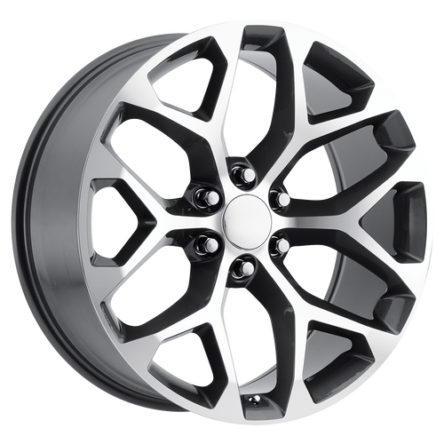 Gunmetal and Machine 20" Snowflake Wheels for GMC Sierra, Yukon, Denali - New Set of 4