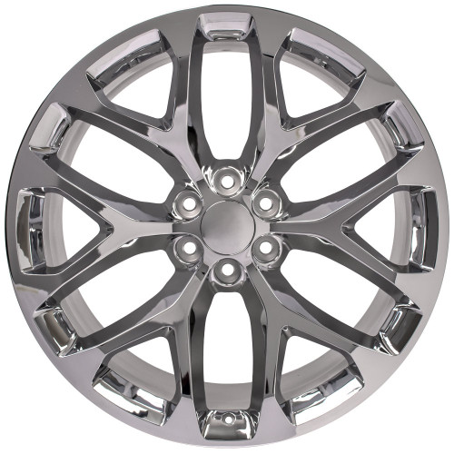Chrome 24" Snowflake Wheels for GMC and Chevy 1500 Trucks and SUVs