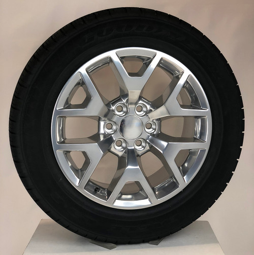 Polished 20" Honeycomb Wheels with Goodyear Tires for Chevy Silverado, Tahoe, Suburban, Avalanche