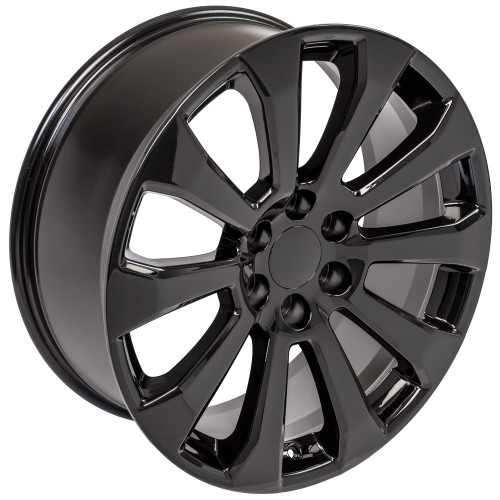 Gloss Black 22" Ten Spoke Wheels for GMC Sierra, Yukon, Denali